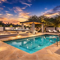 Modern estate w/heated pool & outdoor kitchen